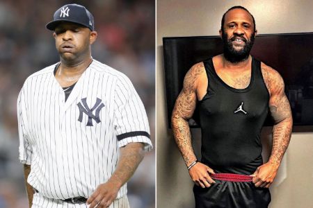A before and after picture of CC Sabathia.